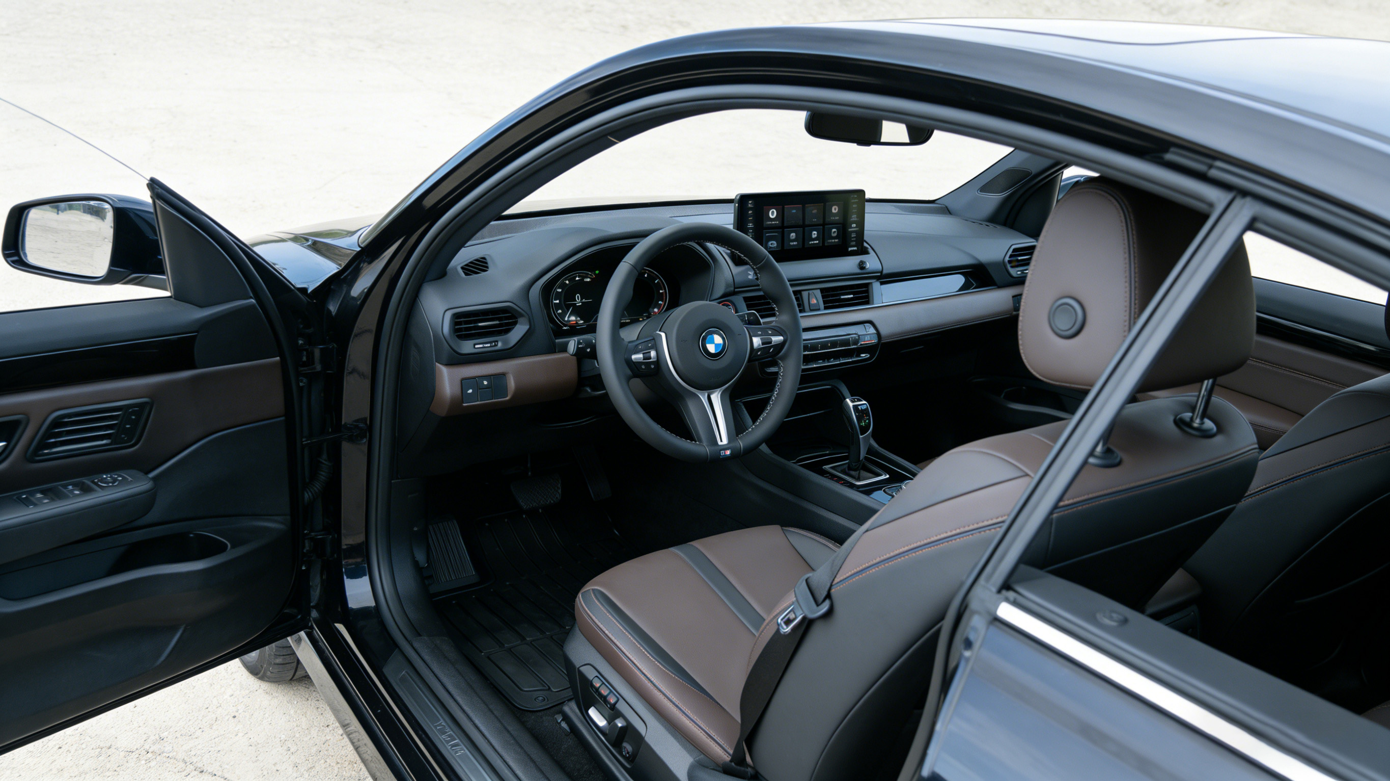 Nappa leather steering wheel front view